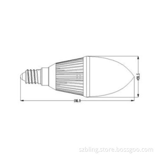 4W  competitive LED candle light,integrating lens for smooth lighting